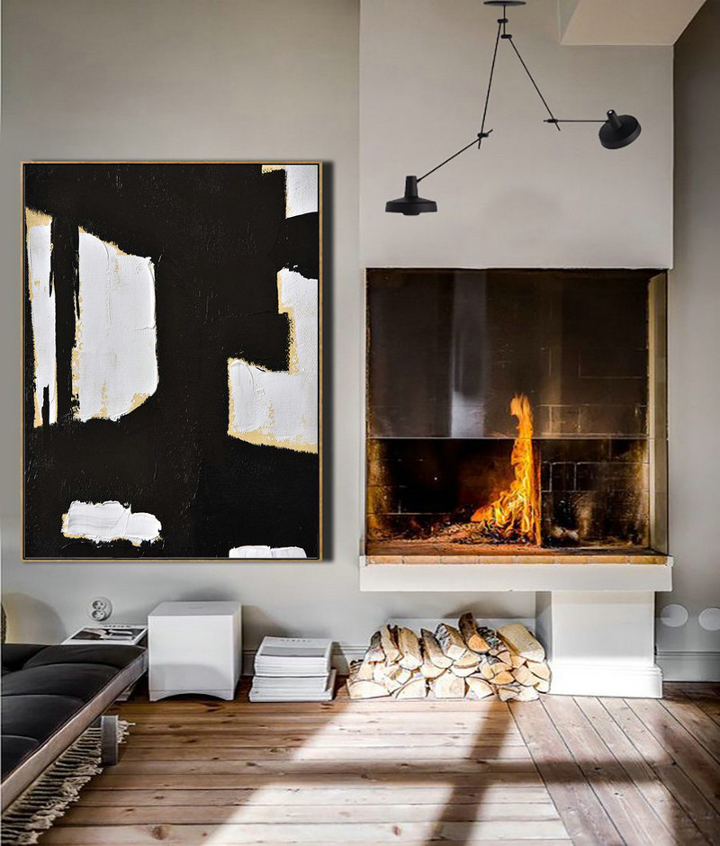 Original Artwork Extra Large Abstract Painting,Minimalist Painting On Canvas, Palette Knife Vertical Minimal Art - Modern Paintings On Canvas